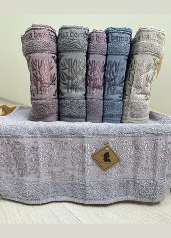 Турецький набір махрових рушників 50x100 см (П4К-m-rushnik-001) No Brand комбінований