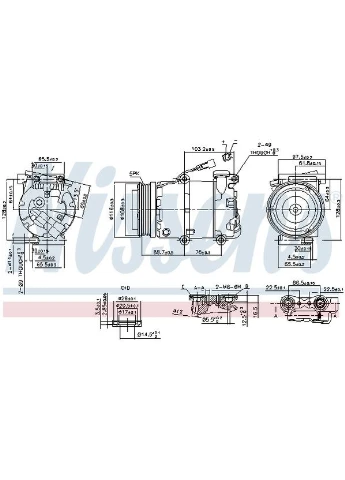 Компресор кондиціонера FORD FOCUS C-MAX (CAP) (03-) 1.6 I 16V|FORD FOCUS C-MAX (CAP) (03-) 1.8 I 16V|FORD FOC Nissens (386941200)