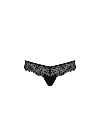 Мереживні трусики-танга з атласним бантиком NAJA THONG L/XL, black Passion (369951222)