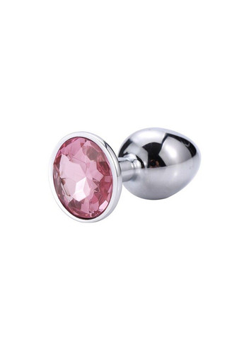 Металева анальна пробка з рожевим кристалом (розмір L) We Love (284278190)