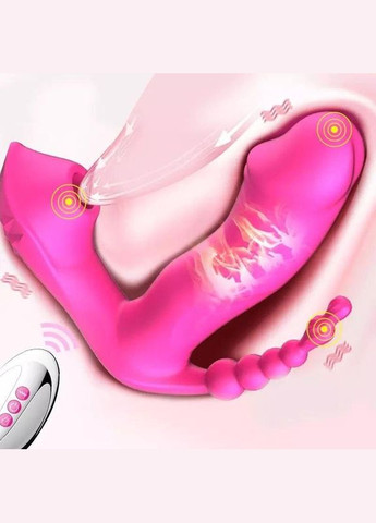 Кліторальний вібратор метелик для жінок — стимулятор точки G анальний і вагінальний рожевий No Brand (340914759)