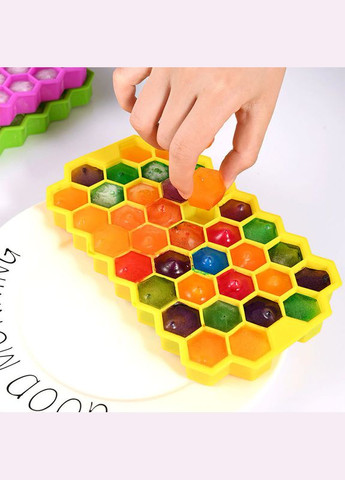 Силиконовая форма Соты Yellow емкость для льда 67шт Cumenss (352011264)