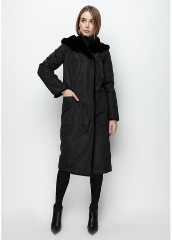 Шуба из эко меха 1100M-C Чорний SAM M Samange (367582182)