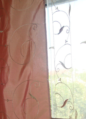 Комплект панельных занавесок 4шт карниз 180см Розовый с коралловым (23_6п) Firanka Plants (328948995)