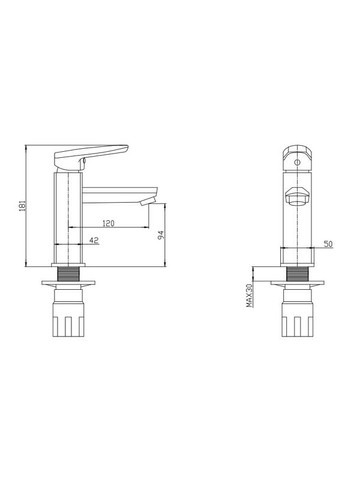 Змішувач для умивальника Pegas 001 (Nut) (MI6243) Mixxus (322005909)