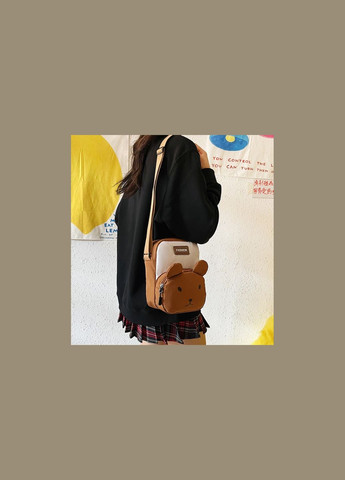 Сумка Fashion кросс-боди через плечо с мишкой детская для мальчика для девочки коричневая No Brand (329880758)