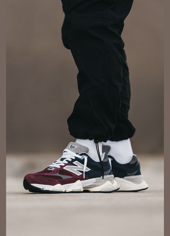 Бордовые демисезонные кроссовки мужские и женские new balance 9060 burgundy | нью беланс 9060 бордовые No Brand