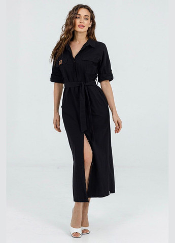 Чорна повсякденний сукня жіноча Lora однотонна