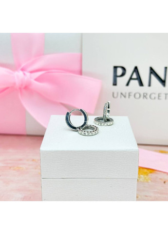 Серебряные серьги Пандора шарики Светящиеся двойные серьги 299052C01 Kabluchka (355346660)