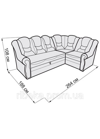 Кожаный угловой диван из натуральной кожи Князь ТМ No Brand (322500770)