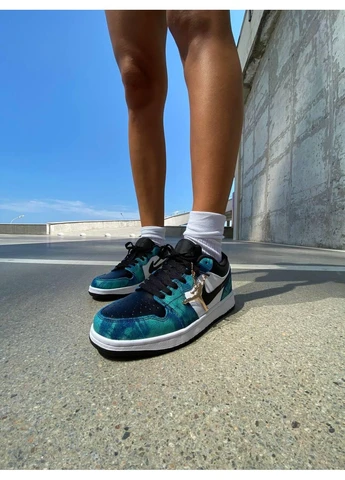 Цветные демисезонные кроссовки мужские nike air jordan retro 1 low tie dye найк аир джордан No Brand
