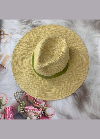 Летняя соломенная шляпа Федора с широкими полями и цепочкой Zarina Black No Brand (293815344)