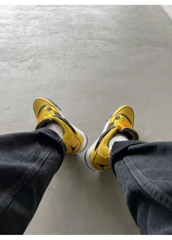 Жовті кросівки чоловічі nike air jordan retro 4 yellow 1 найк аір джордан жовті демісезон No Brand