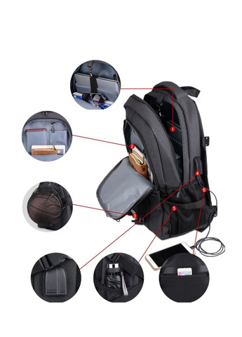 Міський рюкзак Music темно-синій з USB і сіткою для м'яча Senkey&Style (272151497)