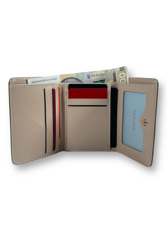 Жіночий гаманець з екошкіри одне відділення для купюр та 7 відділень для карток розмір:10,5*9*3 см коричневий Tailian (268995035)