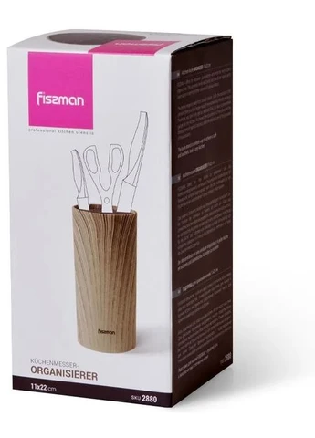 Подставка-колода полипропилен 21х11х11 см темное дерево Fissman (398090924)