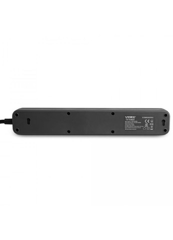Мережевий подовжувач 3 м 4 гнізда з USB (QC3.0) і USBC (PD18W) заземленням і кнопкою VF-PD43G1QC1PD-B Videx (282312813)