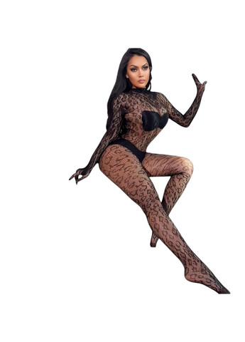 Комбінезони сітка Сафарі Сексуальний бодістокінг Еротична Одяг One size S&L чорний силікон