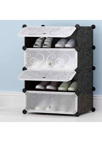 Складна шафа для взуття тумба органайзер пластиковий MP A1-4 на 4 секції модульна переносна No Brand (360531919)
