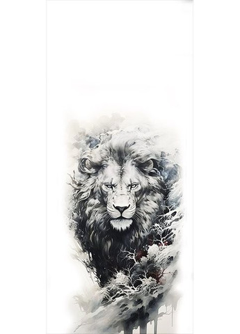 Наліпки на стійки дверей 3D TUNING STUDIO Лев чбб 500х220х0.15мм No Brand (362498404)