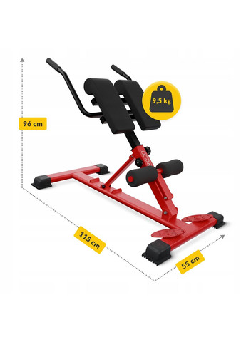 Скамья для гиперэкстензии регулируемая Red/Black (P-5905973402682) 4FIZJO (332887748)