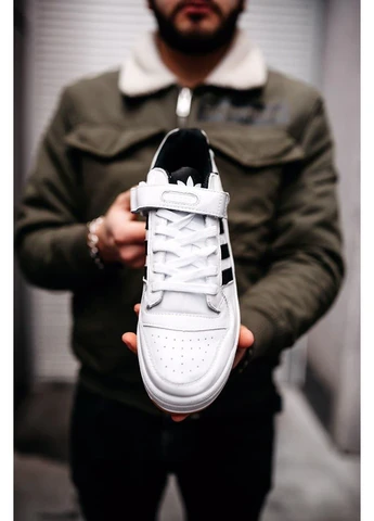 Білі кросівки чоловічі adidas forum white black 1 адідас форум білі демісезон No Brand