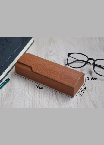 Футляр чохол для окулярів Wood твердий ПВХ, Прямокутна, Коричневий No Brand (322583023)