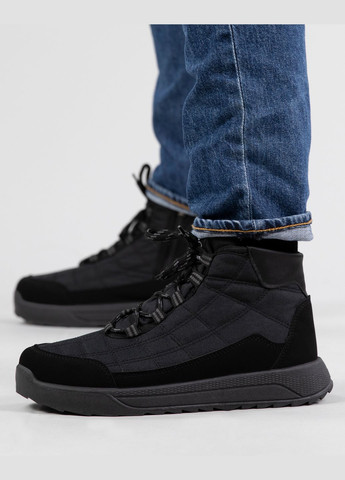 Дутики чоловічі зимові з хутром чорні (3804) Progress (305395308)