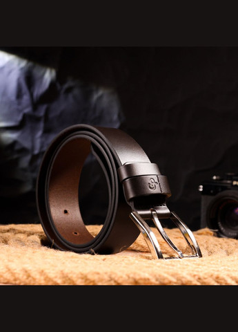 Якісний чоловічий ремінь із натуральної шкіри коричневий 21461 Grande Pelle (329199136)