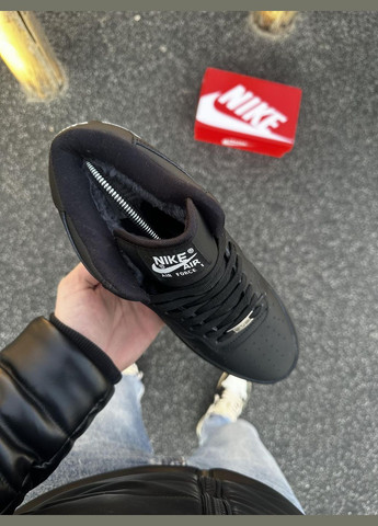 Черные зимние стильные кроссовки с мехом No Brand