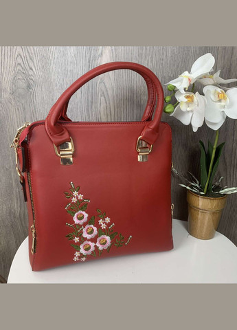 Жіноча сумка з вишивкою квітами сумочка з брелоком червона OEM (322648764)