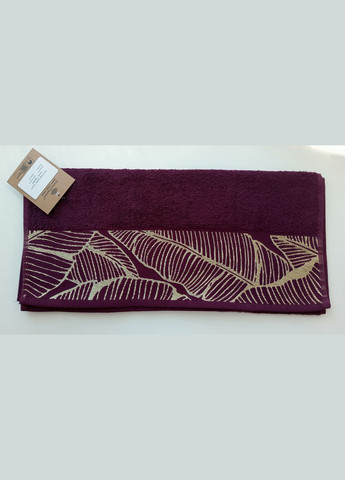 Полотенце махровое гладкокрашенное бордюр Бали 70х140 Full Textile однотонный малиновый