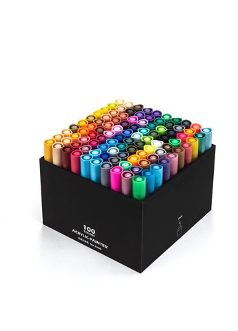 Маркери акрилові для малювання, преміум якість, набір 100 кольорів, універсальні для скла, дерева, ткани та кераміки STA (369802696)