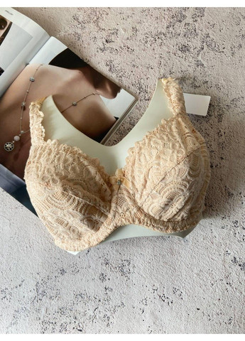 Бежевый бюстгальтер без поролона на чашку е бежевый Lanny Mode