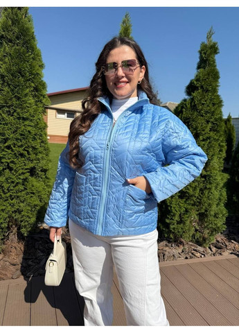 Голубая демисезонная женская демисезонная куртка белого цвета New Trend