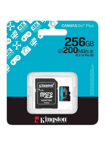 Карта пам'яті microSD 256 GB C10 UHS-I U3 A2 V30 + SD (SDCG4/256GB) Kingston (329142722)