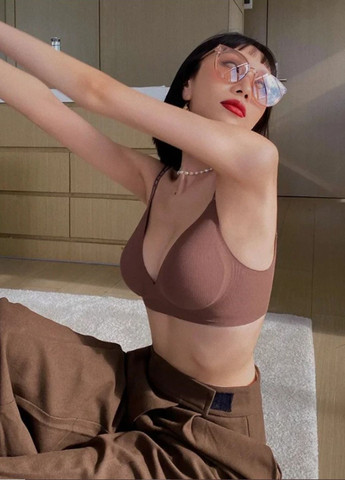 Коричневий бралетт жіночий формований бюстгальтер в рубчик light infinite comfort (1856-70-01) Finetoo без кісточок віскоза