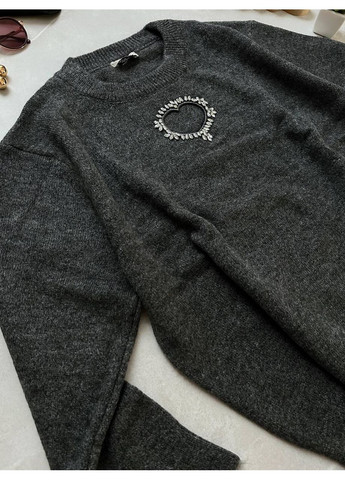 Графитовый демисезонный свитер женский повседневный пуловер Style Point