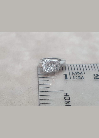 Срібна моносережка з фіанітами. 20100/1Р Vegas (308020249)