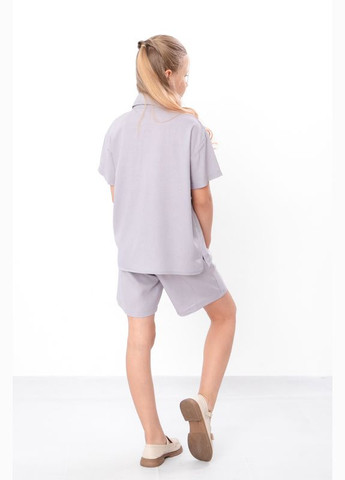 Світло-сірий літній комплект для дівчинки підлітковий (сорочка+шорти) (p-17496) Носи своє