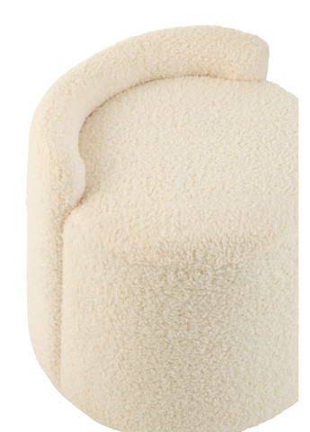 Пуф из ткани букле белого цвета Бельгия (47190) J-Line (305394726)