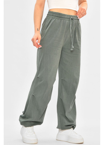 Штани жіночі напівбатальні зеленого кольору Let's Shop (353966439)