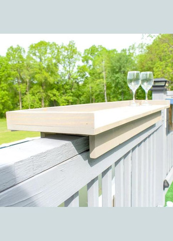 Подвесной балконный столик из дерева Киркен бланже (ПБС-001101) No Brand (328414609)