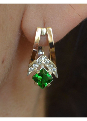 Серебряные серьги с золотыми пластинами Silver Style (367112978)