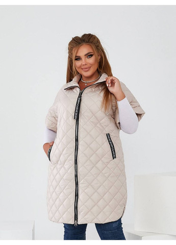 Жилетка женская стеганная со спущенным рукавом и нашивкой (Замеры в описании) Vione (368709044)