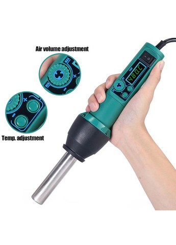 Термофен 8858-I / РК-дисплей / цифрове регулювання / компактний / 120 л/хв / 100 - 480°C / 700 Вт Yihua (322567642)