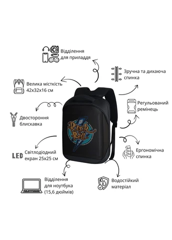 Рюкзак Pixel Dynamic SB9705 с LED экраном Sobi (342369818)