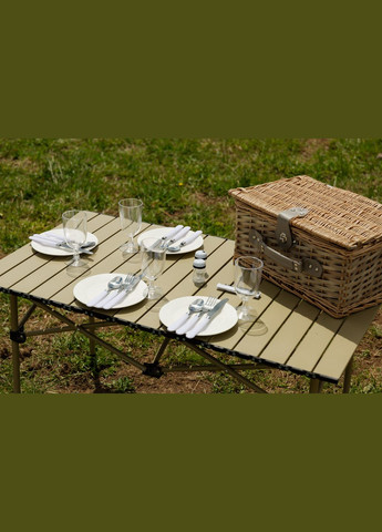 Набір посуду для пікніка з кошиком (на 4 особи), набір посуду для кемпінгу (для кемпінгу) LUGI (315637240)