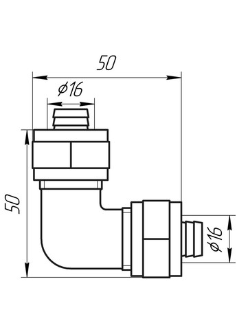 Угольник промежуточный ITALY 751 L 16x16 APE (338863812)