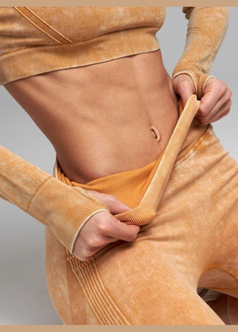 Спортивний костюм двійка (рашгард та легінси) з пуш-ап ефектом жовтого кольору, розмір XS Trends (330756967)